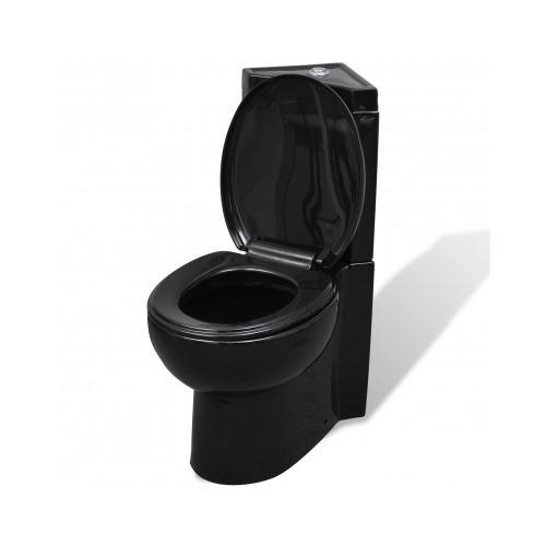 VidaXL WC Cuvette céramique Noir VidaXL WC Cuvette céramique