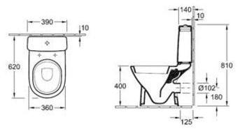 Villeroy & Boch WC à poser O.NOVO 3-4.5L Sortie h