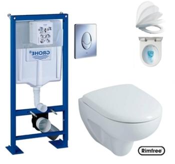 Pack wc suspendu GROHE et cuvette sans bride RimFr