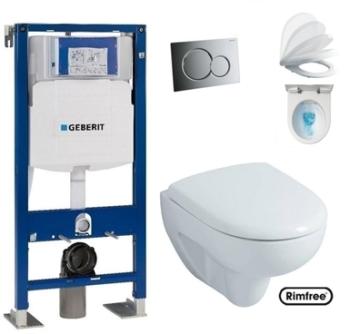 GEBERIT Pack wc suspendu cuvette RimFree PRIMA + U