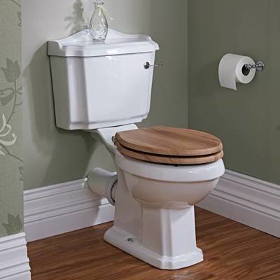 Toilette WC Design Rétro Céramique Blanche Abattan