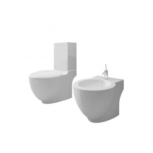 VidaXL Ensemble de cuvette et bidet en céramique blanc VidaXL Ensemble de cuvette