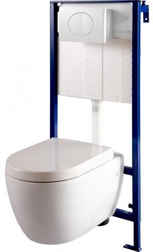Pack wc suspendu Mural + cuvette carénée blanche m