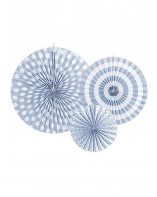 3 Rosaces en papier bleu ciel Taille Unique 3 Rosaces en papier bleu ciel