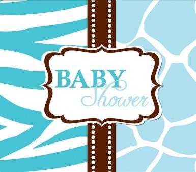 8 Cartes d invitation Baby Shower Girafe Bleue Taille 8 Cartes d invitation Baby