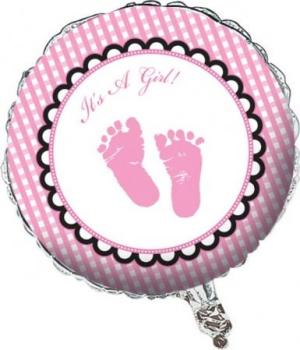 Ballon aluminium Pieds roses 46 cm Taille Unique