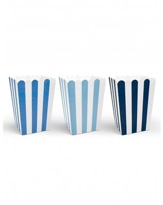 6 Boîtes à popcorn bleues Taille Unique 6 Boîtes à popcorn bleues