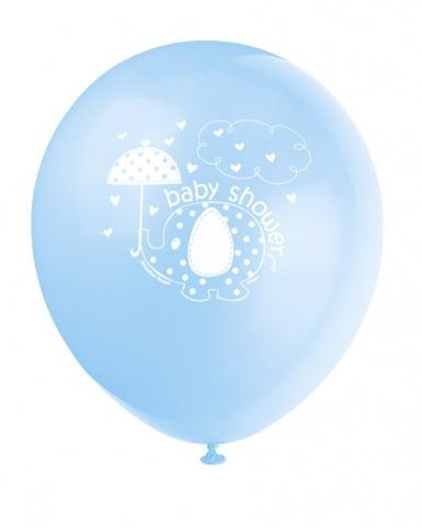 8 Ballons Imprimés Elephant Bleu Taille Unique 8 Ballons Imprimés Elephant