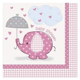 16 Serviettes en papier Elephant Rose 33 x 33 cm Taille 16 Serviettes en papier Elephant