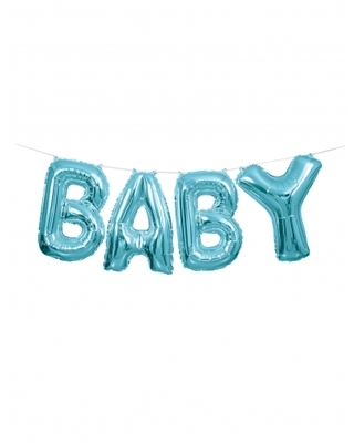 Guirlande ballon aluminium baby bleu Taille Unique Guirlande ballon aluminium