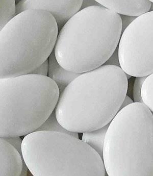 Dragées chocolat couleur blanc 500 gr Taille Uniqu