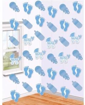 6 Suspensions bleues Baby Shower 215 cm Taille Unique 6 Suspensions bleues Baby