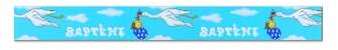 Bannière papier Baptême garçon 16 x 244 cm Taille Unique Bannière papier Baptême garçon