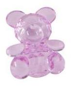 Petits oursons fuchsia transparents x 6