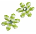 Gommettes fleurs vichy vert