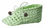 6 chaussons tressés verts anis