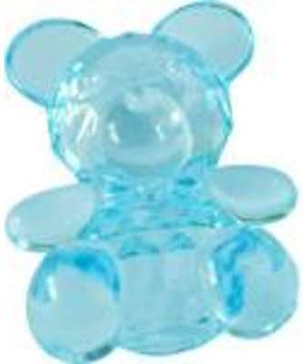 Petits oursons turquoises transparents x 6