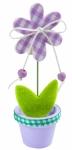 Marque-places fleur vichy lilas en pot