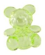 Petits oursons vert anis transparents x 6