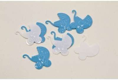 Confettis de table plastique landau bébé bleu et blanc Confettis de table plastique
