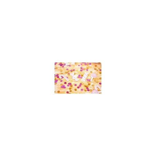 Confettis bonbons roses en bois