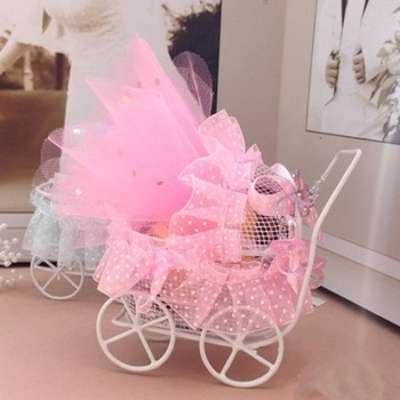 Landau Rose Contenant Boite dragées Bapteme - Lot