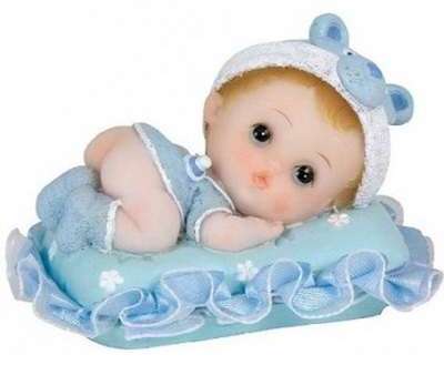 Figurine Sujet Décoration Baptême Bébé Sur Coussin
