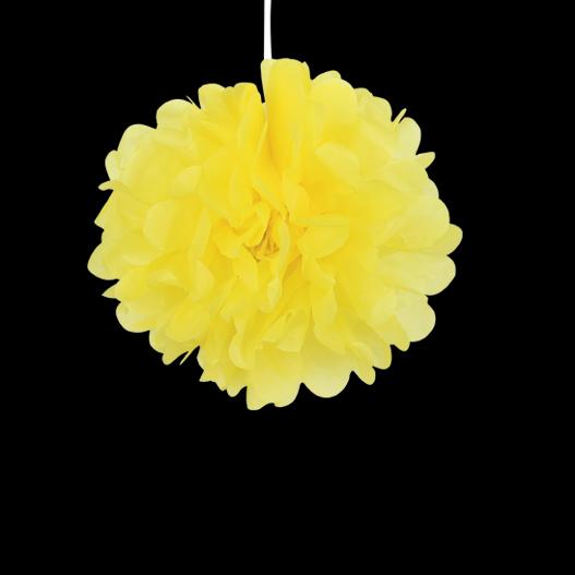 Pompons Jaune 20cm x2