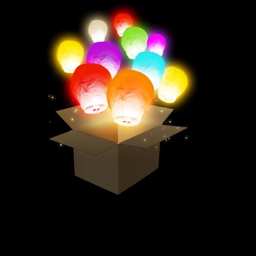 Lanterne Volante Balloon Multicolores x18