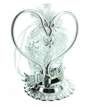 Coeur en plastique Argent x 1 pièce