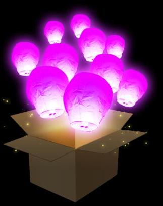 Lanterne Volante Balloon Rose x20