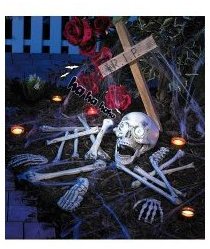 Kit Lugubre 18 Pièces Tête de Mort et Os Kit Lugubre 18 Pièces Tête