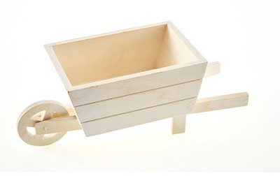 1 BROUETTE BOIS 25,5 X 9,5 X 10 CM