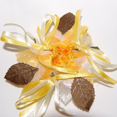 Boutonnière de Mariage Jaune Orangé - Jaune orangé