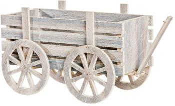 CHARETTE EN BOIS BLANCHI