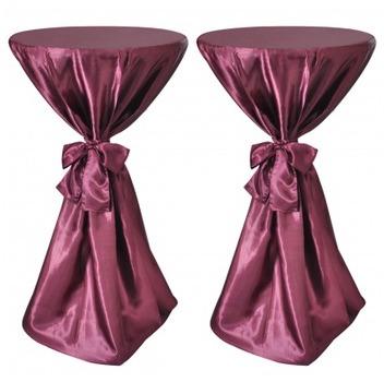 VidaXL Housse de table bordeaux avec ruban 70 cm 2