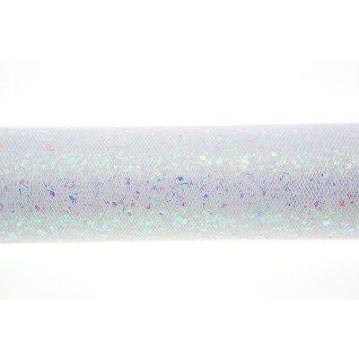 TULLE PAILLETÉ BLANC 10 CM X 20 M