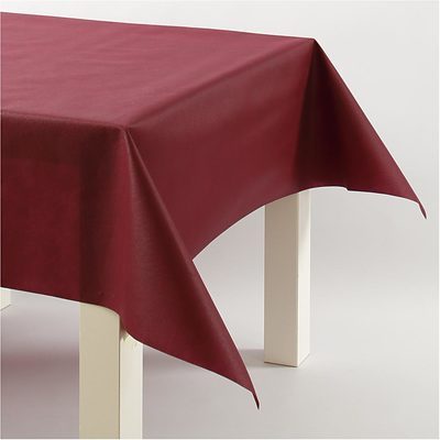 Nappe papier imitation tissu bordeaux 125 cm, 10 m