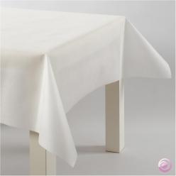 Nappe papier imitation tissu blanc 125 cm, 10 m