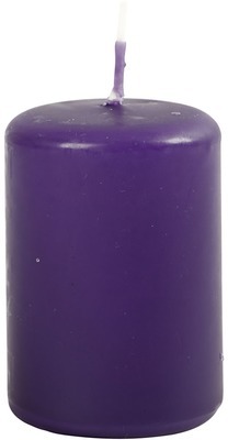 Bougie cylindrique violet 6 cm 12 pces Bougie cylindrique violet