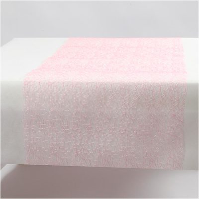 Chemin de table en fils rose, 30 cm, 10 m