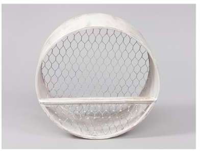1 ÉTAGÈRE BOIS RONDE BLANCHE 25 X 11 CM