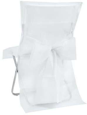 Housses de Chaise Mariage Blanc avec Noeud x 8 - L