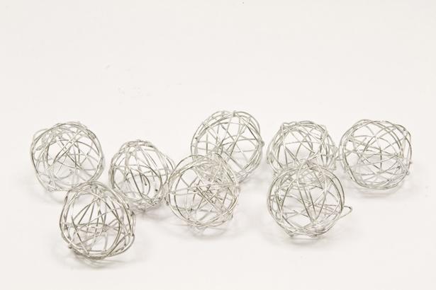 Boules métal argent 2cm