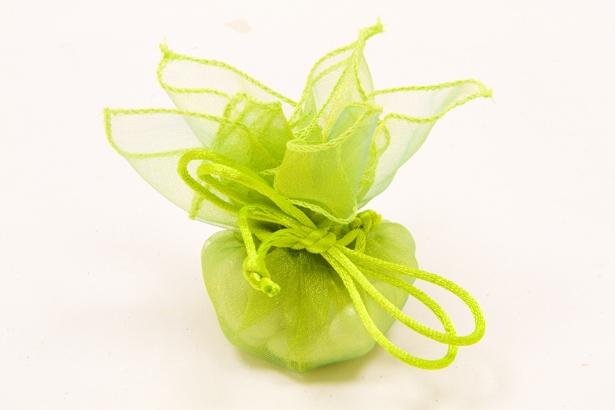 6 Bourses à dragées organza vers anis