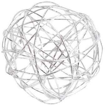 10 Petites Boules Métal Argent 3 cm Déco Mariage -