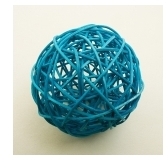 Boule rotin turquoise 10 cm