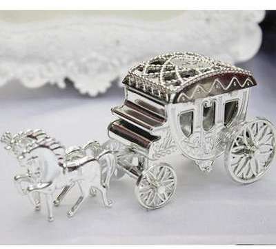 Boîte à dragées mariage carrosse argent ( par 10 )