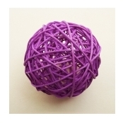 Boule rotin prune 10 cm