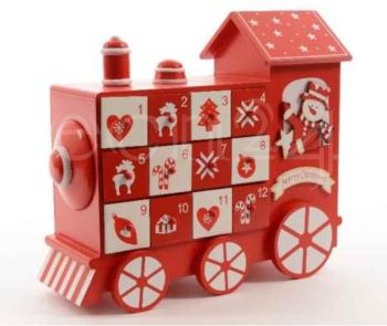 Calendrier de lAvent locomotive en bois 24cm